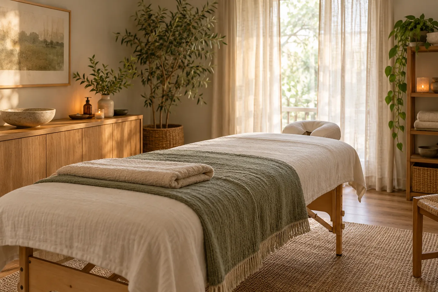 Calm wellness treatment space