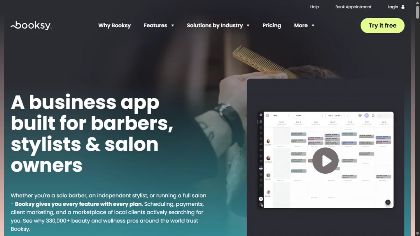 Booksy homepage preview