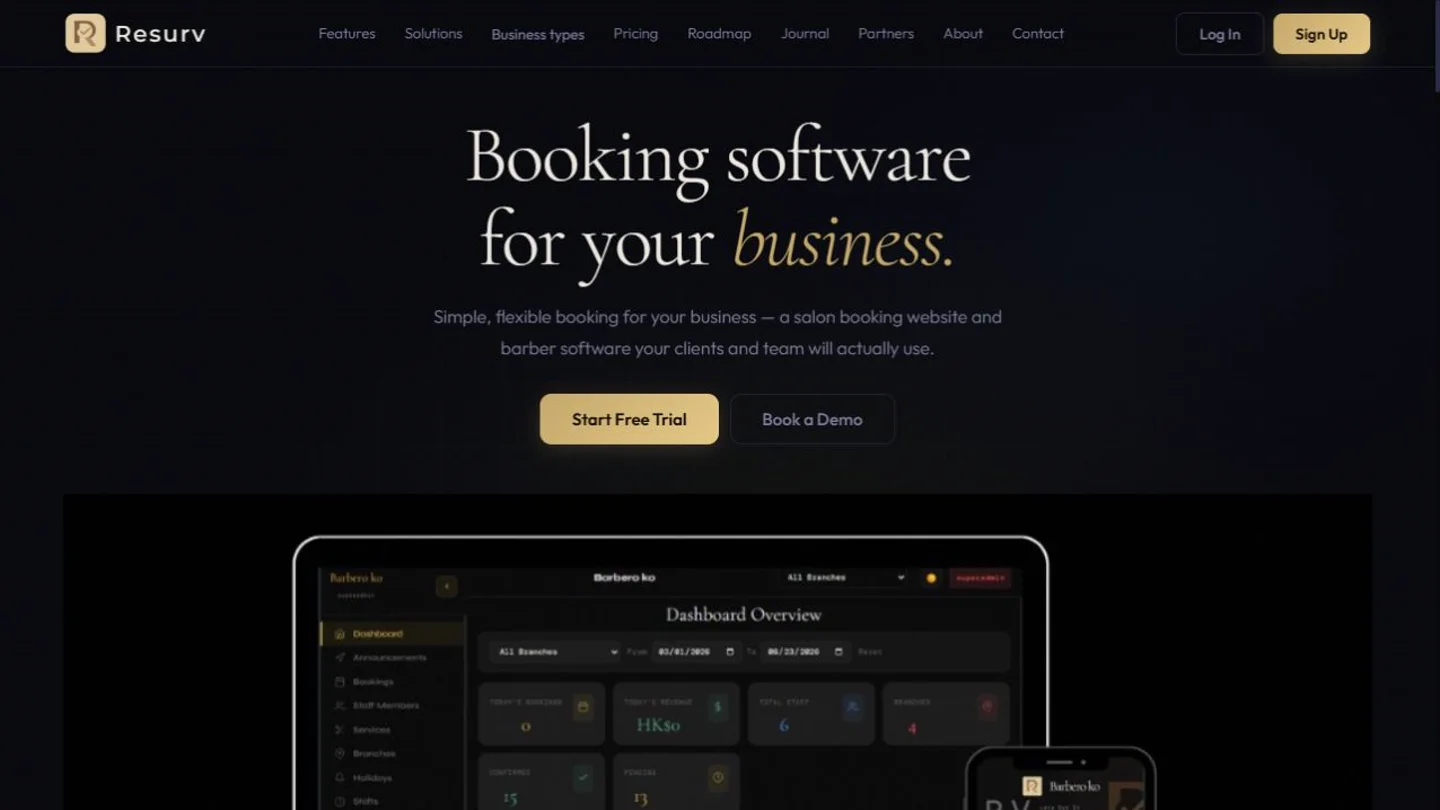 Resurv homepage preview
